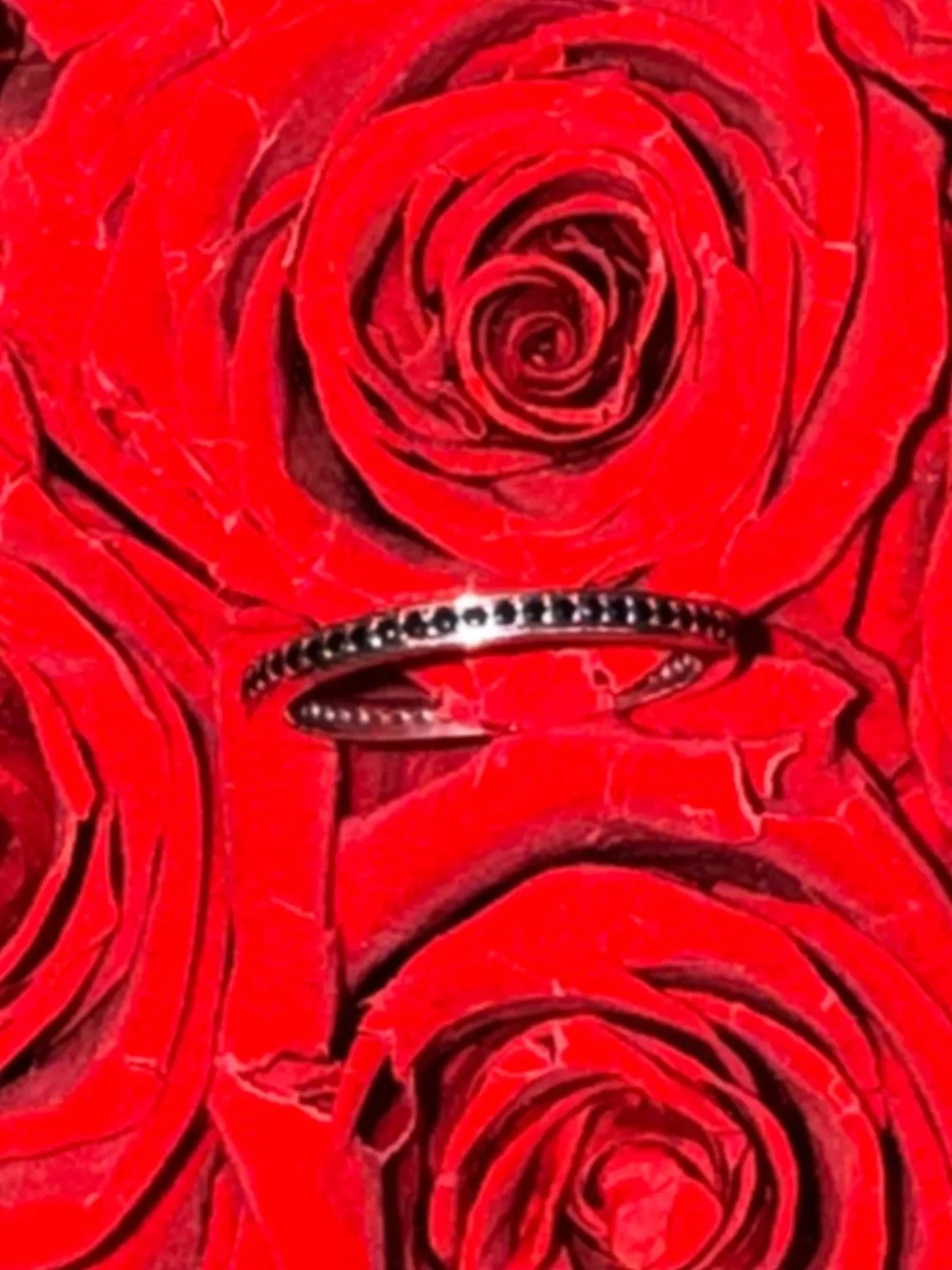 Black Moissanite Eternity Band 925 Sterling Silver Size 6 Gothic Wedding Stack